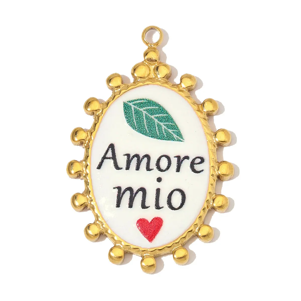 3pcs/Lot Stainless Steel Amore Mio Heart DIY Charms Bike Coffee Cup Cat Necklace Pendants Woman Italian Words Jewelry Wholesal