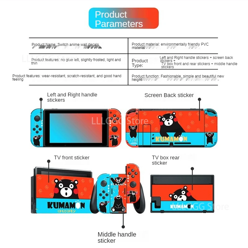 Pokemon Pikachu Switch Cartoon Anime Skin Sticker Nintendo Switch Protective Shell Skin NS Cute Film Decoration Game Console New