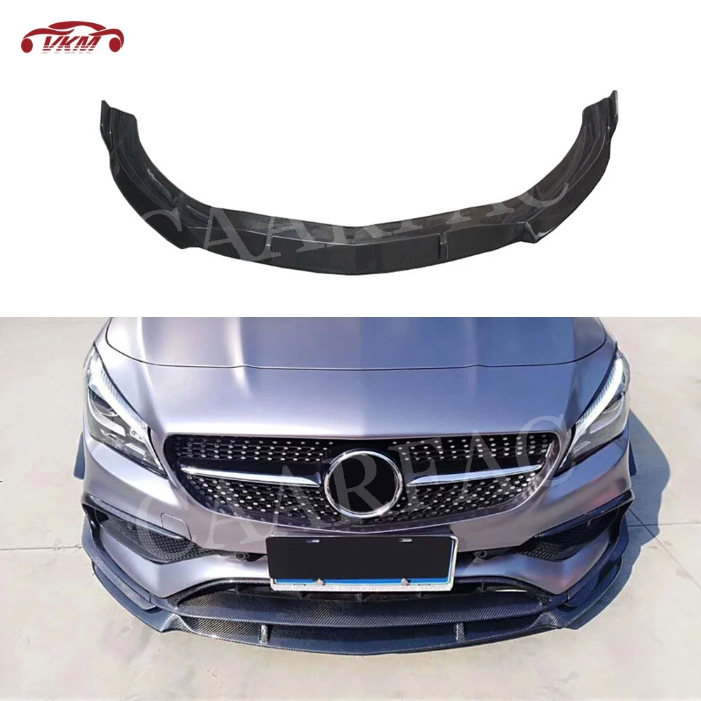 

For CLA Class Car Racing Carbon Fiber Front Bumper Lip Spoiler for Mercedes Benz W117 CLA200 CLA250 CLA45 AMG 2016-2018 B Style