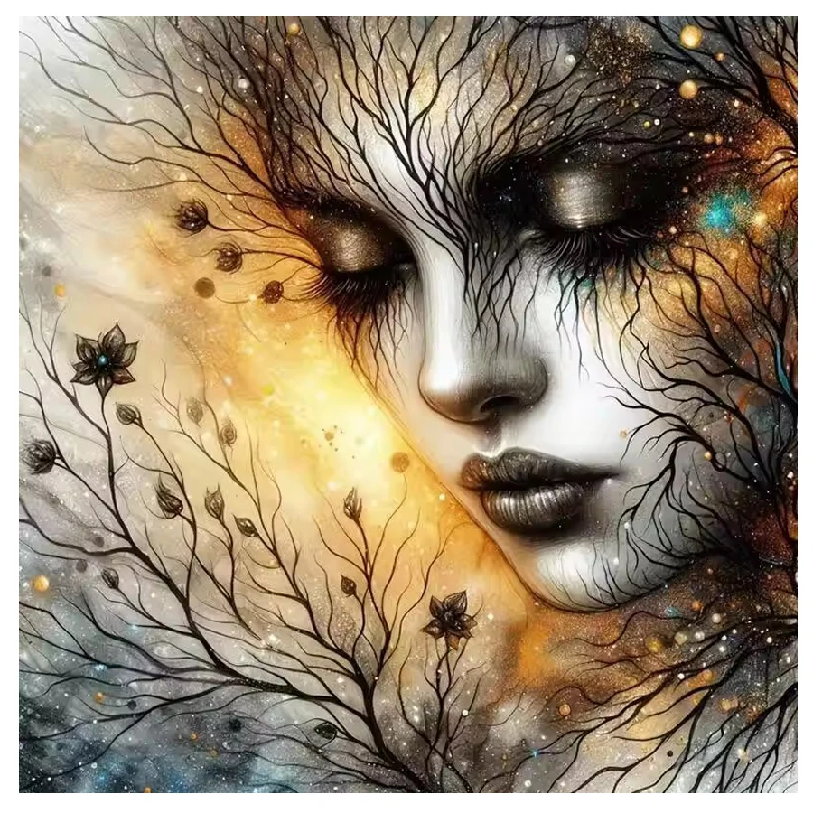 

5D Diamond Painting abstract Woman face Picture Mosaic Portrait full Rhinestones Diamond Embroidery Tree New Arrival Home Decor