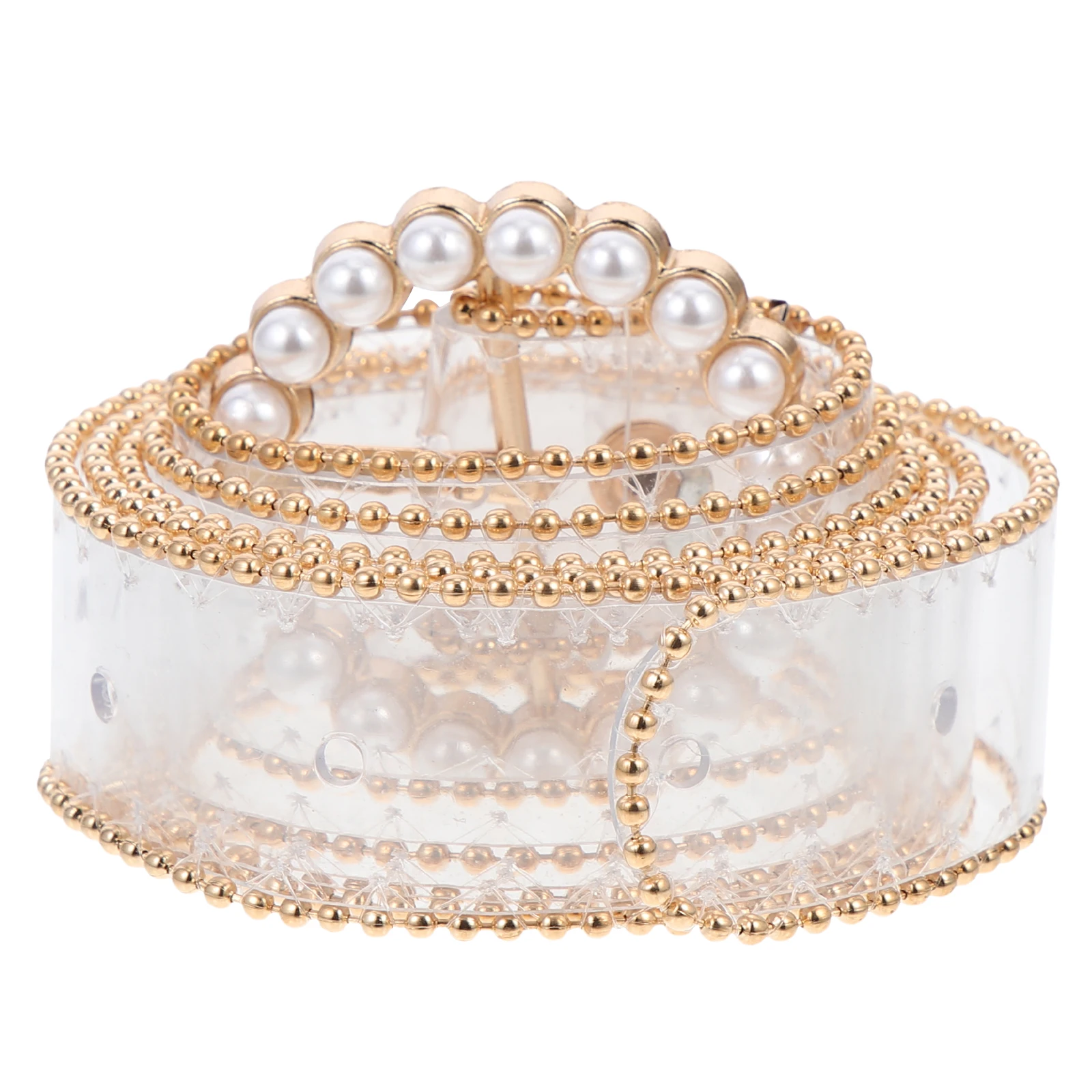 

Diamond encrusted PVC Zinc Alloy Pearl Women Waist Belts Fashion Dress Casual Girdle Lightweight Comfortable Stylish