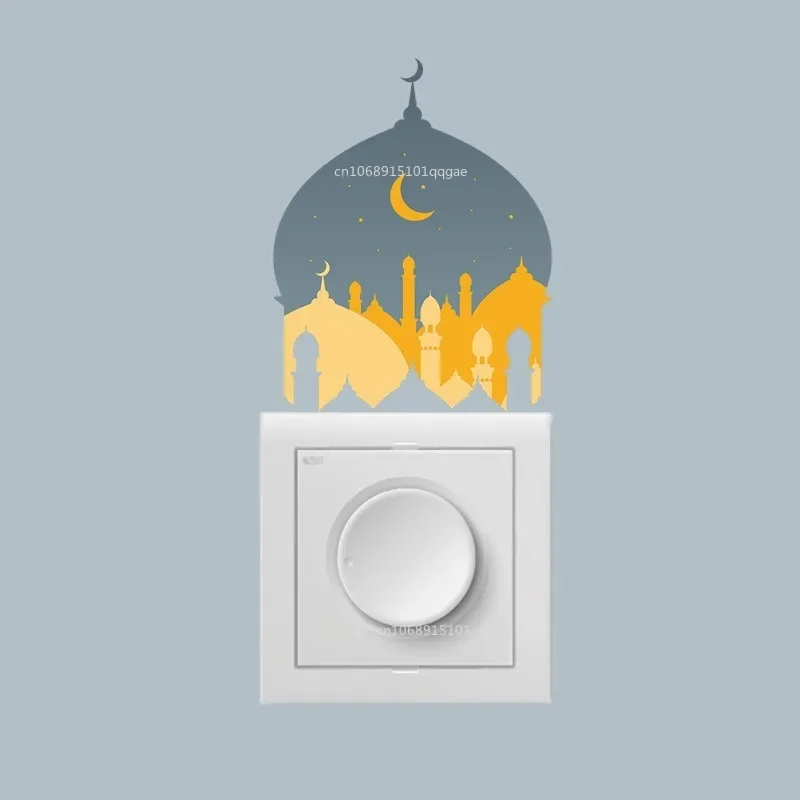 New Sticker Ramadan Wall Stickers Eid Al Fitr Sticker Decal for Kids Room Decoration Home Decor Moon Castle Star  Accessories