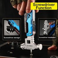 Portable Hammer 14 in 1 Multitool Fold Pliers Adjustable Wrench Device Integrated Multifunctional Tool Hiking