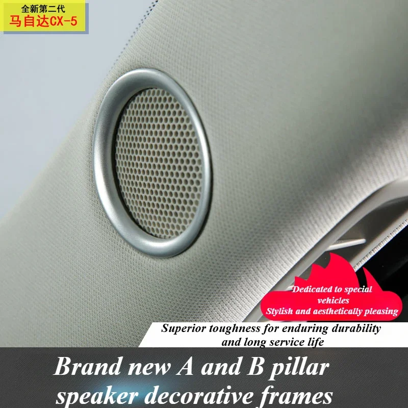 

Car Pillar AB Speaker Protective Speaker Sound Ring Trim Cover Decoration Interior Decorative Frame for Mazda CX-5 2017-2024