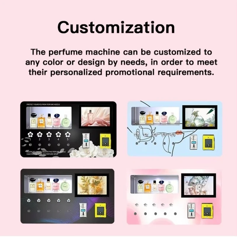 Customized Capacity Vertical Fitness Dispenser Cologne Perfume Spray Vending Machine Mini Automatic Perfume Vending Machine
