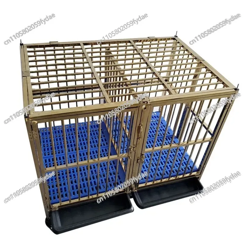 Stainless Steel  Medium and Large Dog Square Tube Dog  Bold Indoor Pet Cage with Toilet Iron