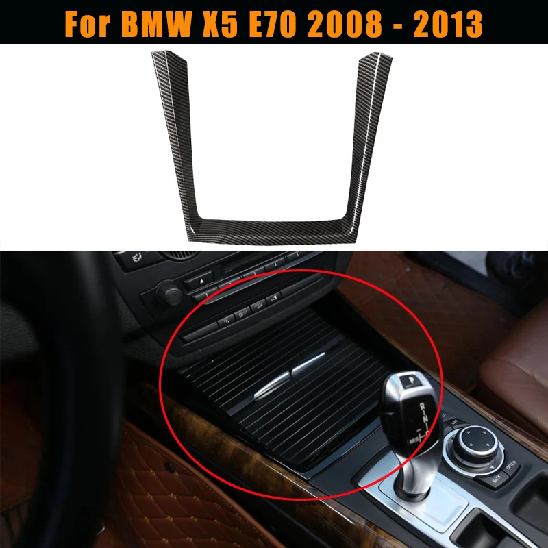 Interior Decorative For BMW X5 E70 2008 - 2013 Car Central Control Cup Holder Cover Trim Water Cup Holder Decorative Frame Cover