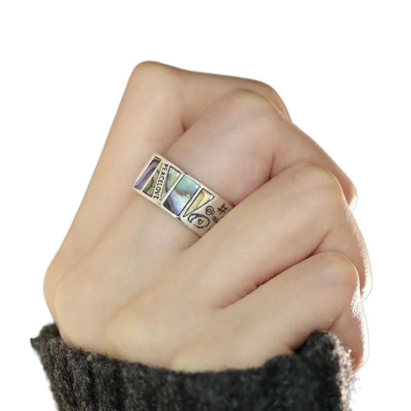 

Retro national style graffiti niche design sense new Chinese national style fashion versatile ring women