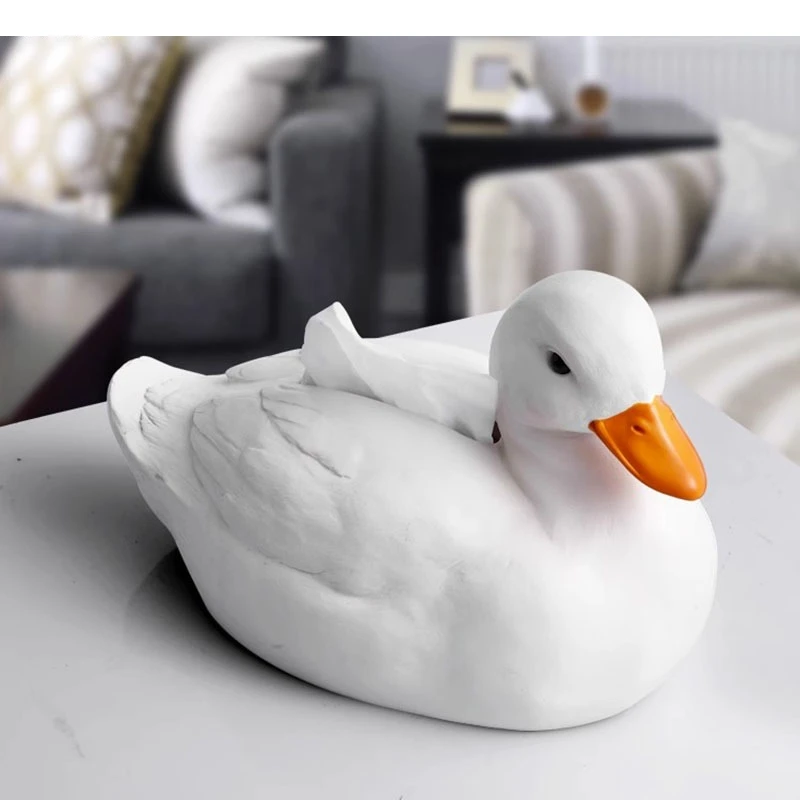 

Duck Shaped Resin Tissue Box Living Room Desktop Removable Cartoon Dining Household Products