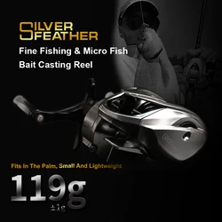 PURELURE 119g Silver Feather 4g Spool Ultralight BFS FINESSE Baitcasting Reel Baitcast Fishing Coil For Shad Trout Reel Smal