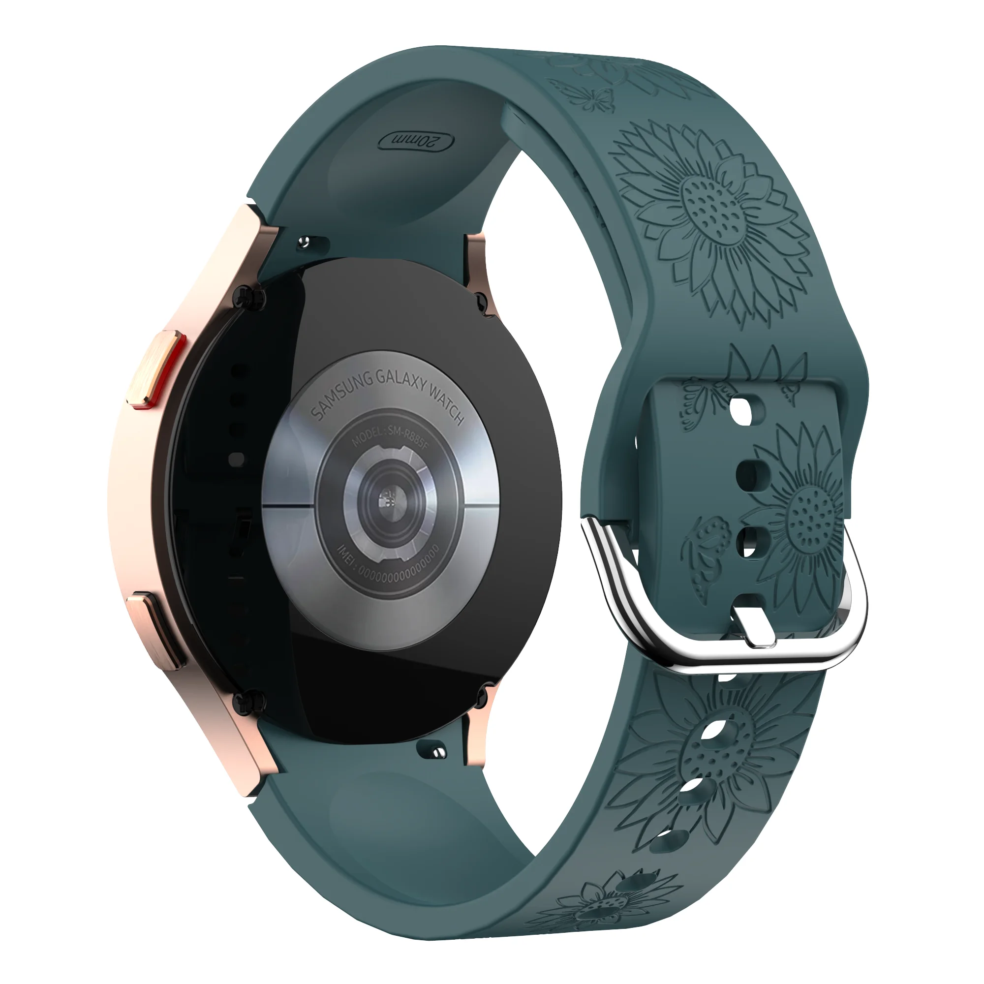 Sunflower Printed strap for Samsung Galaxy Watch 4 40mm Watch 6 40mm No Gaps Engraved Strap Watchband Accessories Original band image 3
