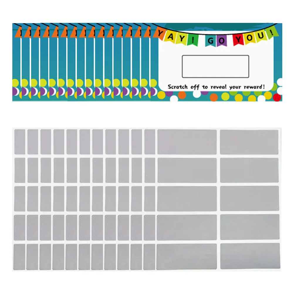 Scratch Card Rectangular off Stickers Labels Prizes Coating Small Cards Tickets