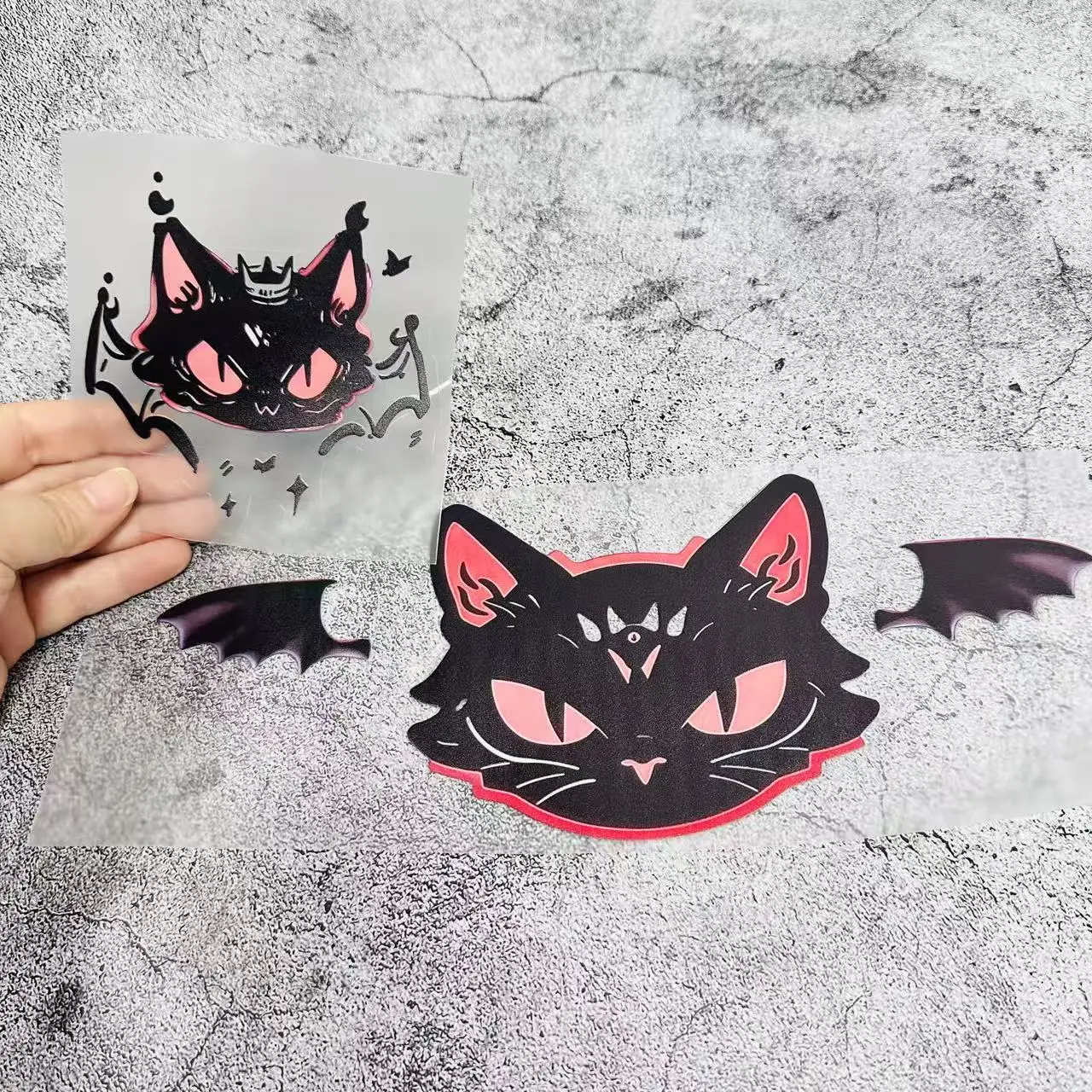 

Виниловые наклейки с крыльями летучей мыши черного кота (темно-милый стиль, черный и красный) - декоративная наклейка для дома и автомобиля