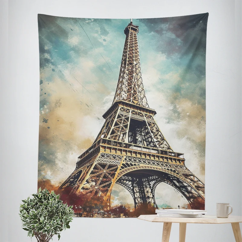 Home decorations modern room decor wall tapestry aesthetic bedroom aesthetic wall art large fabric Tower scenery tapestrys