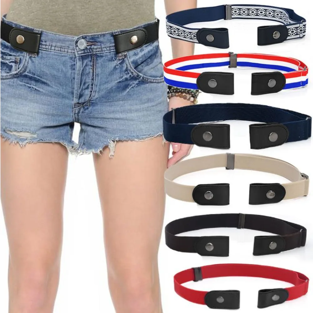 Buckle-Free Elastic Buckle Free No Buckle Stretch Belt Women's Plus Belts For Jeans Pants Dresses Cinturones De Mujer Plus