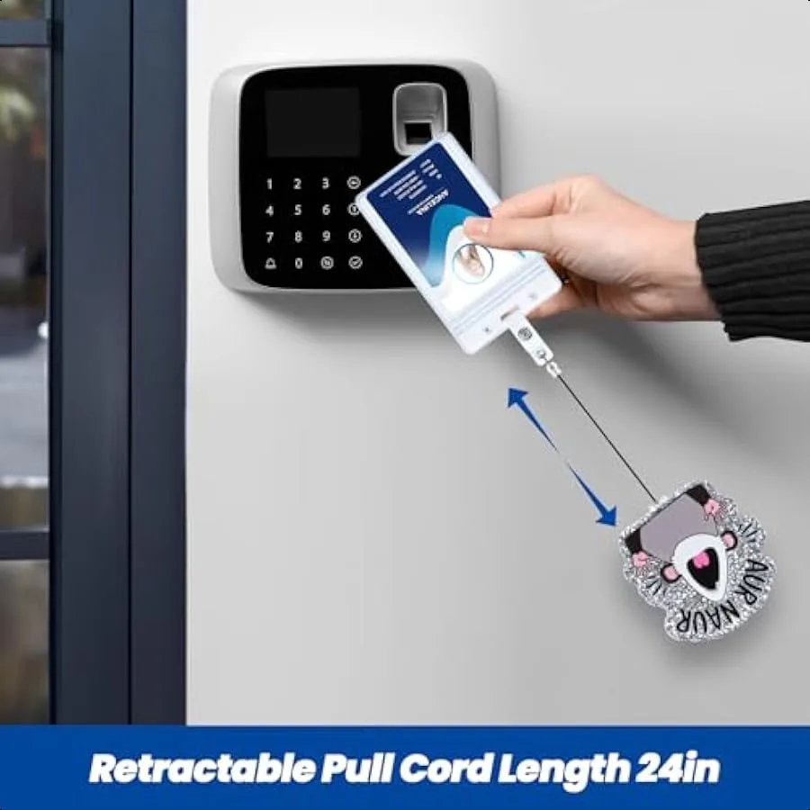 AUR Naur مضحك شارة بكرة لطيف بوسوم RN شارة الأصدقاء Peds ID اسم العمل شارة حامل مع ملحقات كليب قابل للسحب ل LPN