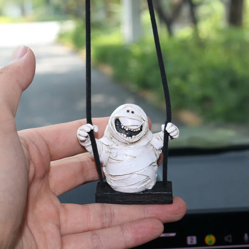 

Мультяшные качели, мумия, зеркало заднего вида, подвесное украшение, игрушки, качающийся маятник, фигурки призраков, миниатюрные аксессуары, подарки