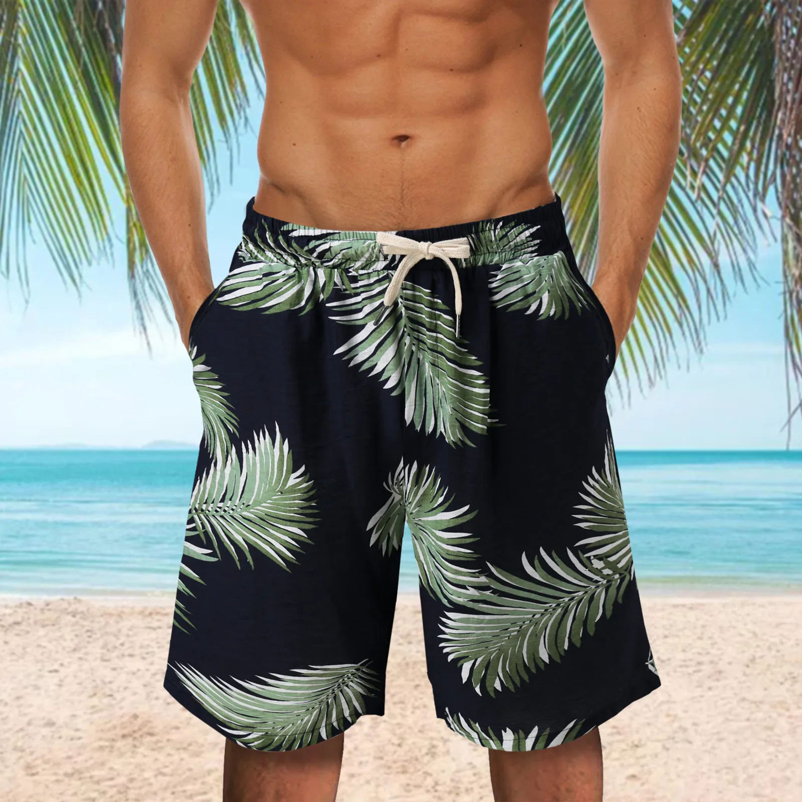 

Men's Print Short Pants Loose Casual Beach Shorts Men Swimsuit Trunks Beach Shorts Surf Board Quick Dry Male Sports Beach Wear