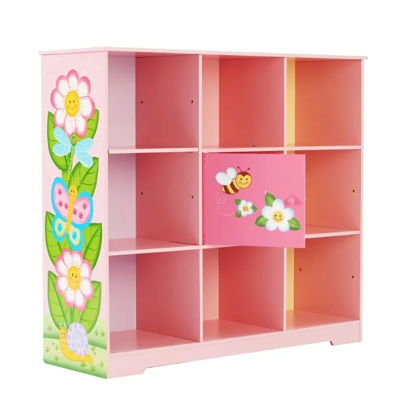 Kids Adjustable Wooden Bookcase, Pink