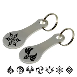 Custom Game Genshin Impact Keychain Shopping Cart Trolley Tokens Car key Chain Accessories God Toy KeyRing Personalized Gift