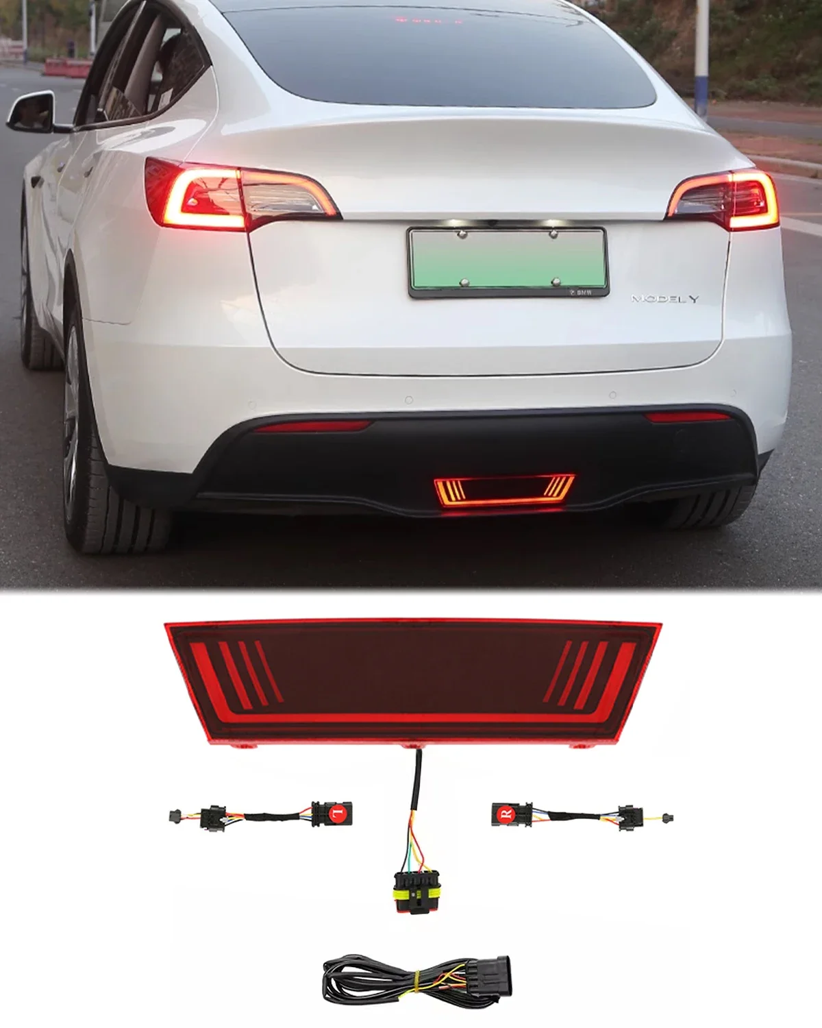 

Car Pilot Light For Tesla Model Y Rear Brake Lights tail lights Led Warning Stop Safety Lamp turn signal Stop signal 21-22