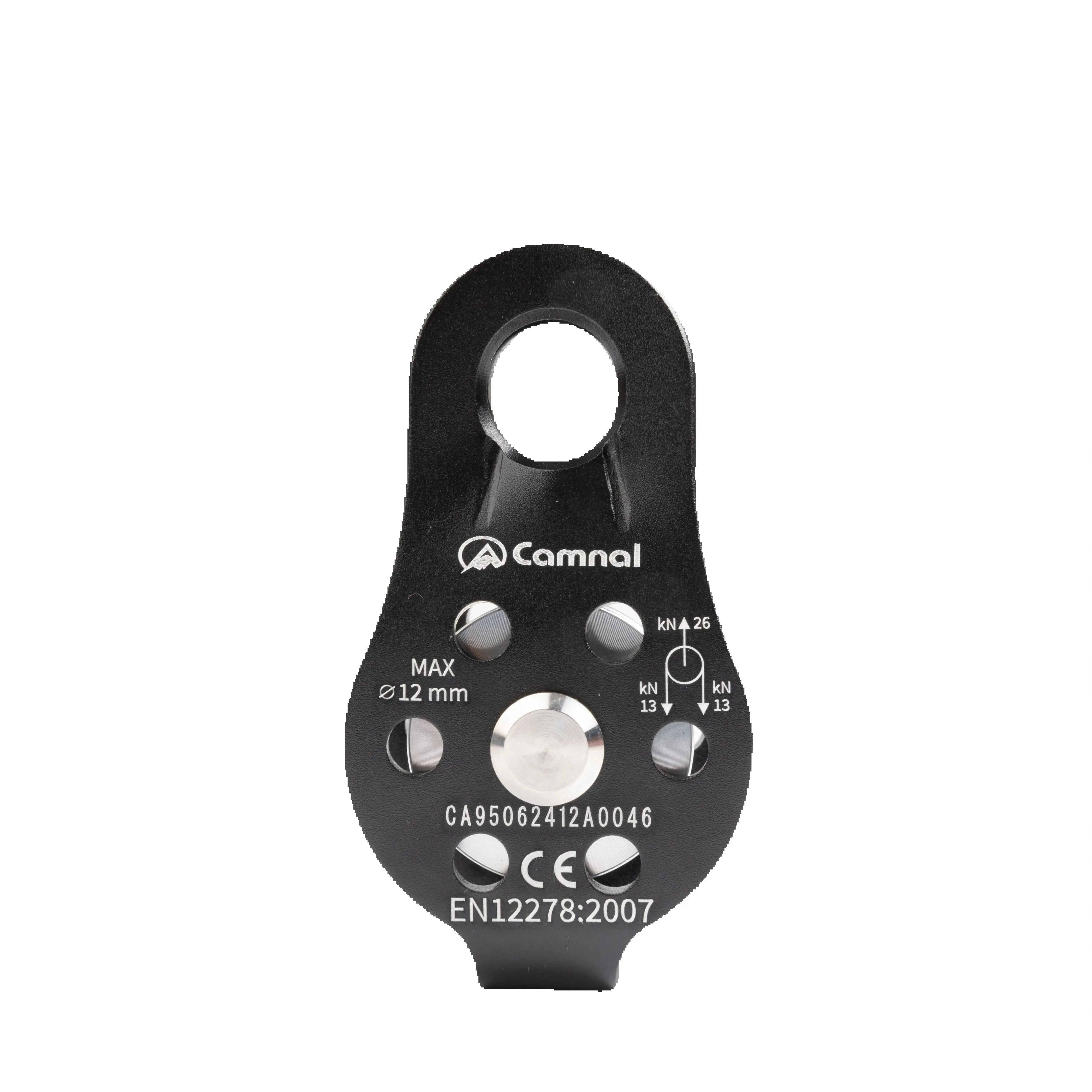 26KN Climbing Aluminum-magnesium-zinc Alloy Universal Pulley with Hanging Point for High-altitude W for High-altitude Working