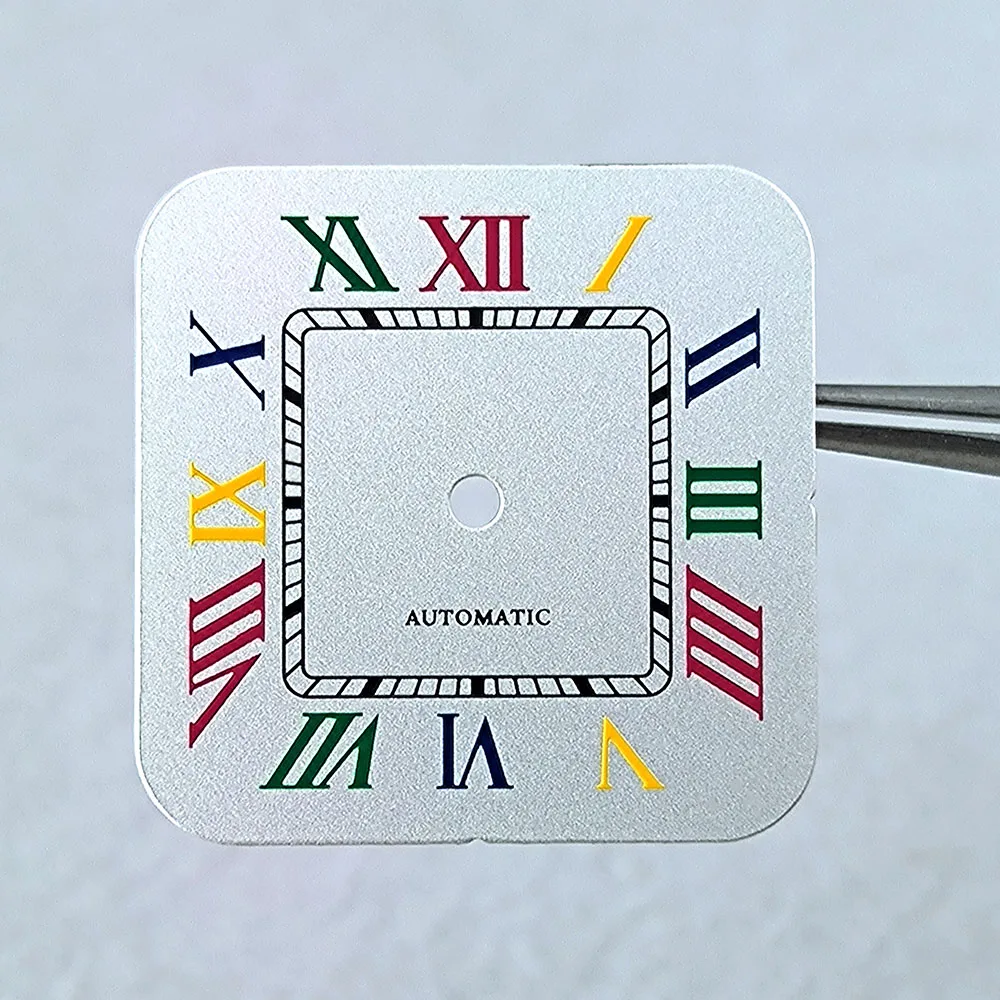 Customized Logo Dial 23.5mm NH05 /27mm NH35 Watch Square Dial Roman Numerals Dial Fit NH05/NH35 Movement Watch Replace Parts
