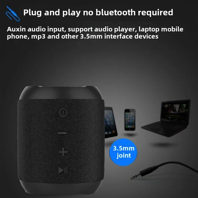 Altavoz Bluetooth inalámbrico único, cañón de acero pequeño, graves pesados, Mini portátil con cordón, compatible con tarjeta TF USB