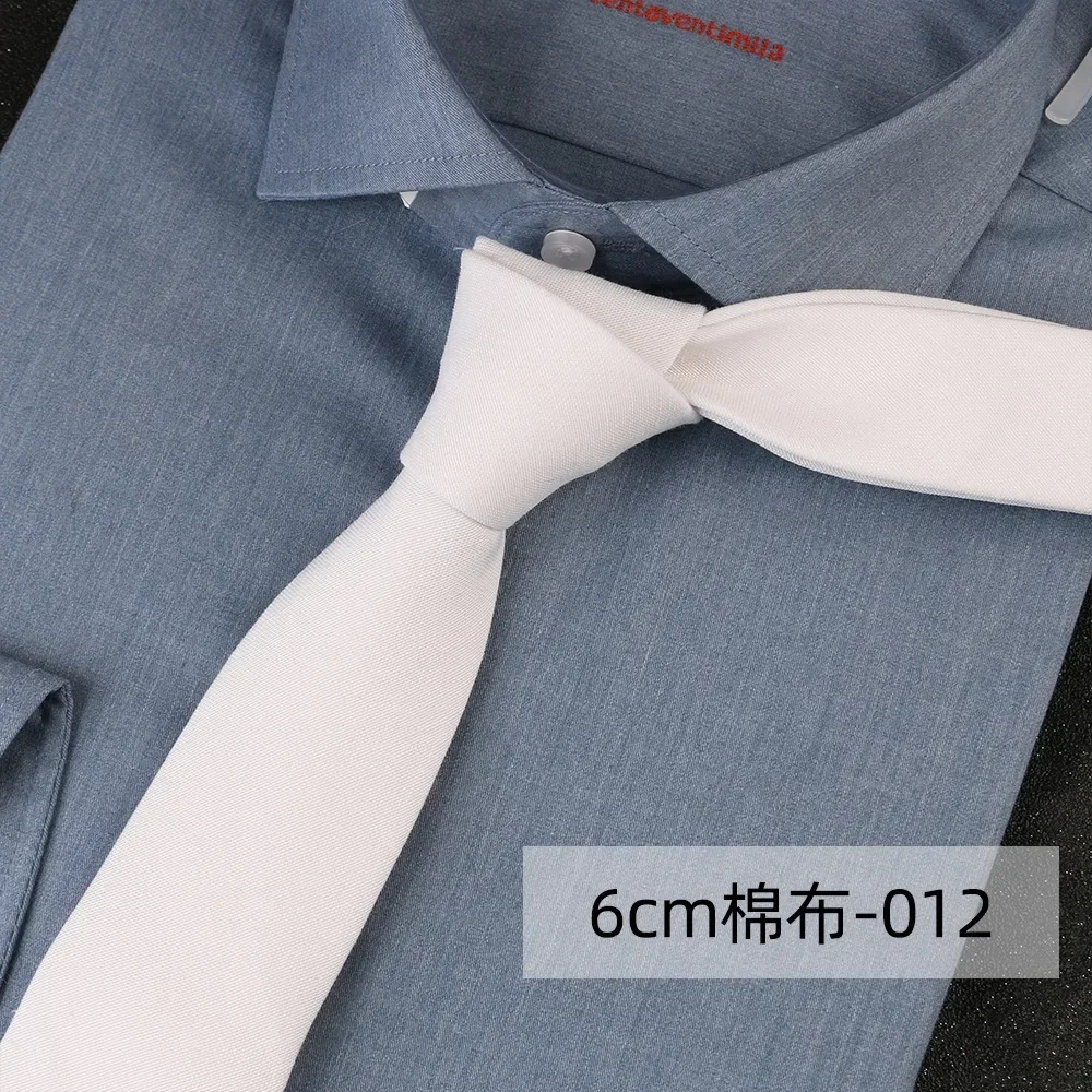 

Men's Casual Solid Color Tie Business Work Professional Formal Wear Male Neckties Striped 6cm Cotton Ties Apparel Accessories