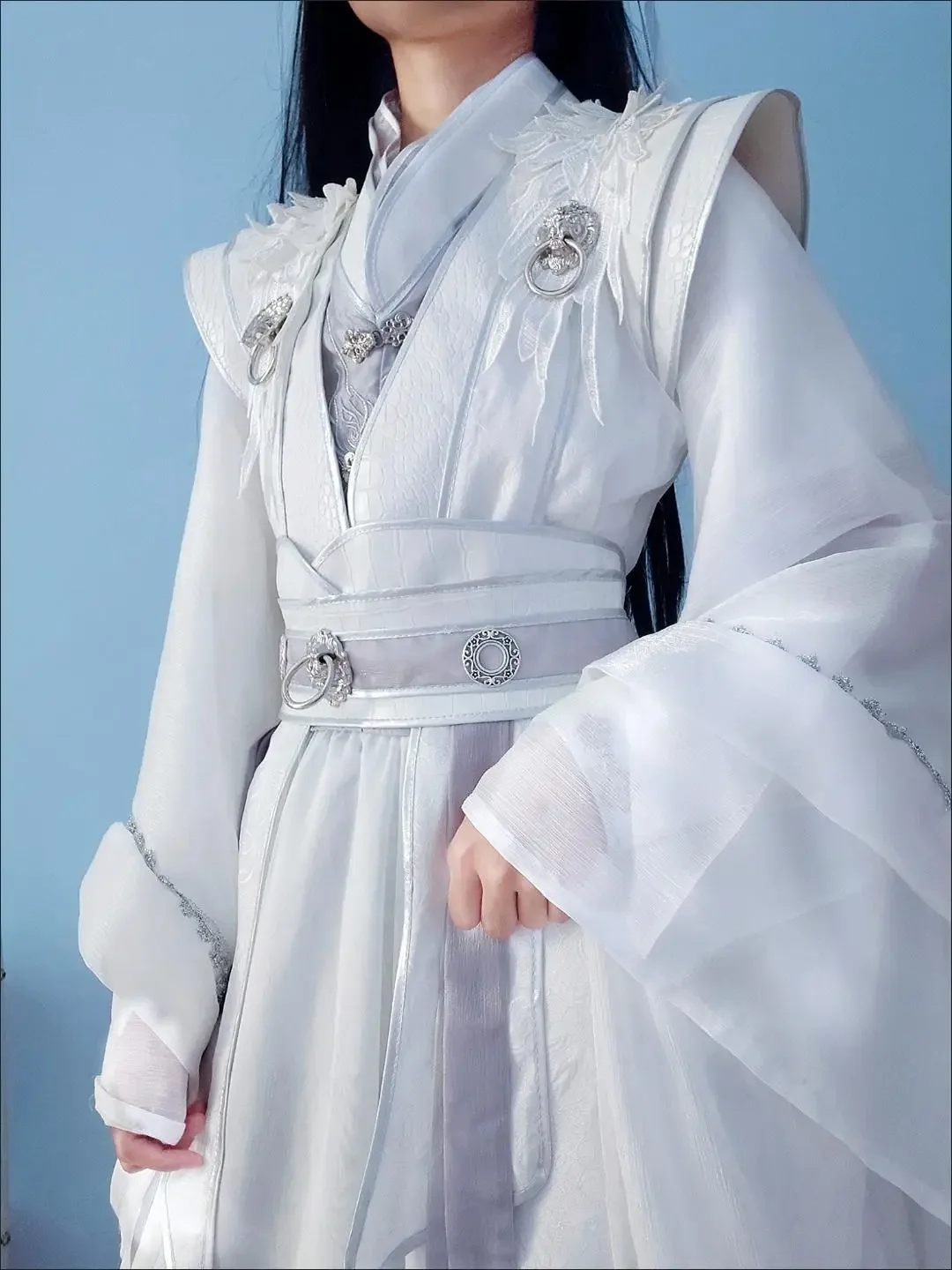 In Stock Chinese TV Antiquities Series 2Ha Immortality Chu Wanning Cosplay Chu Wanning Costume White Dress Wig Ancient Hanfu