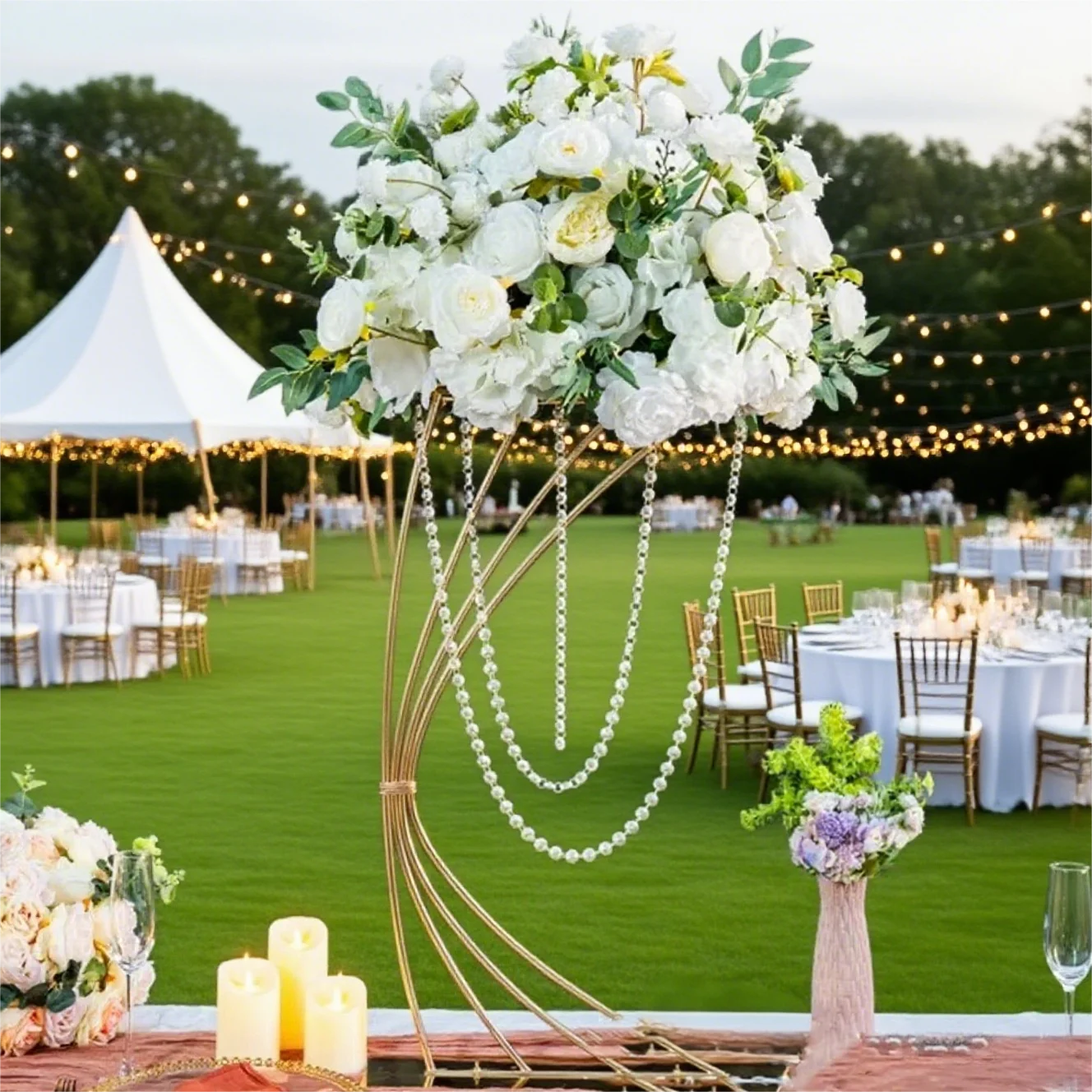 

Golden wedding flower stand, 80cm tall vase, iron floral display frame , wedding centerpiece, for holiday event decorations