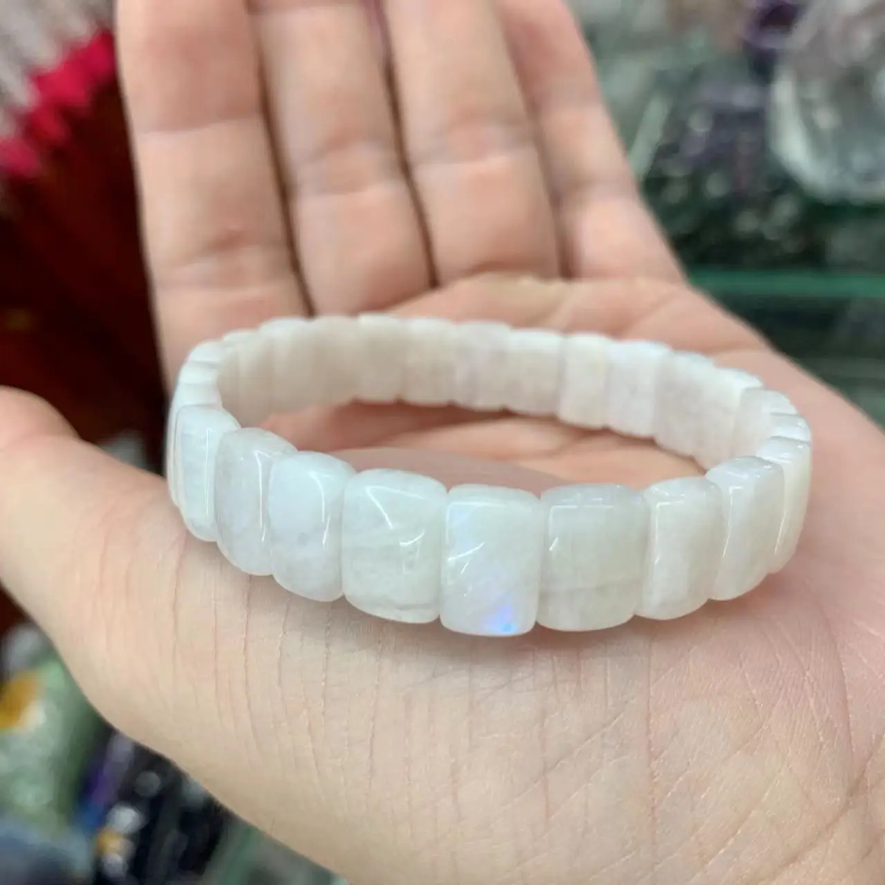 Pure Moonstone Beads Bracelet Natural Gemstone Diy Jewelry Bangle For Woman For Man Wholesale !