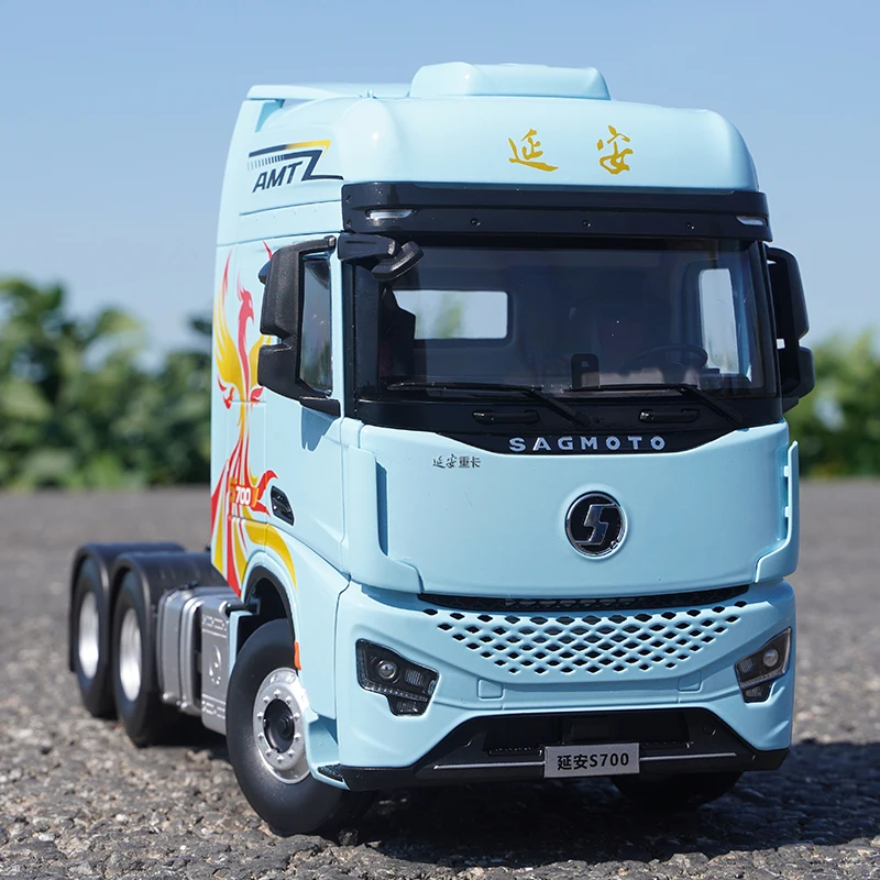 1:22 Original Shaanxi Automobile Yan'an S700 Tractor Alloy Simulation Heavy Truck Model Tractor Model