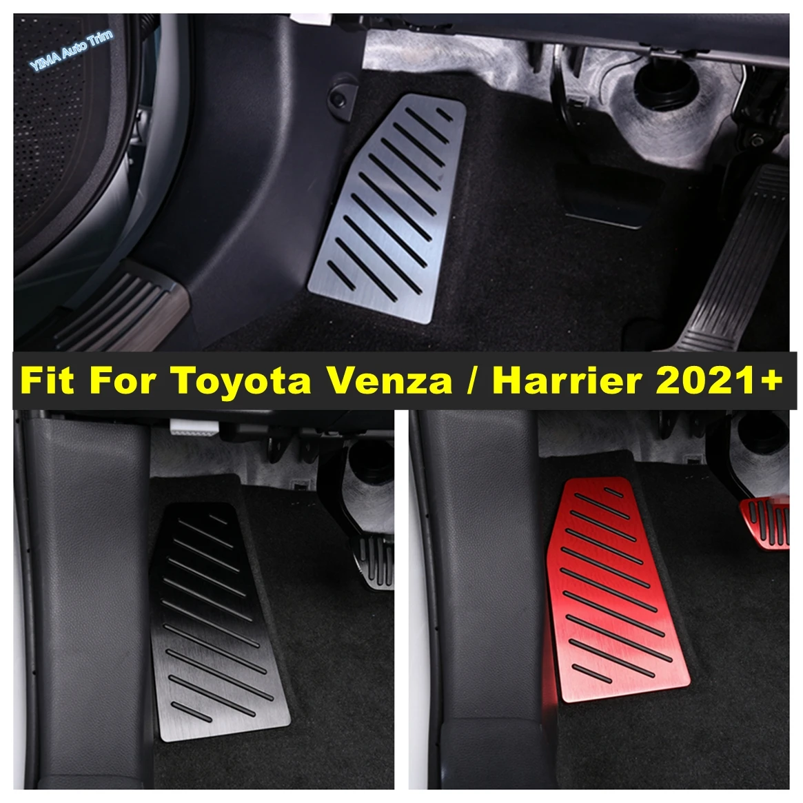 Auto Driver Side Footrest Pedal Non Slip Pad Protect Cover Trim Fit For Toyota Venza / Harrier 2021 - 2024 Interior Accessories