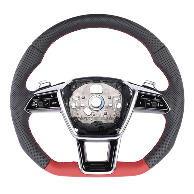

Оптовая цена перфорированный кожаный руль для Audi A3 A4 A5 A6L A8 Q5 Q7 Q8 TT C8 руль