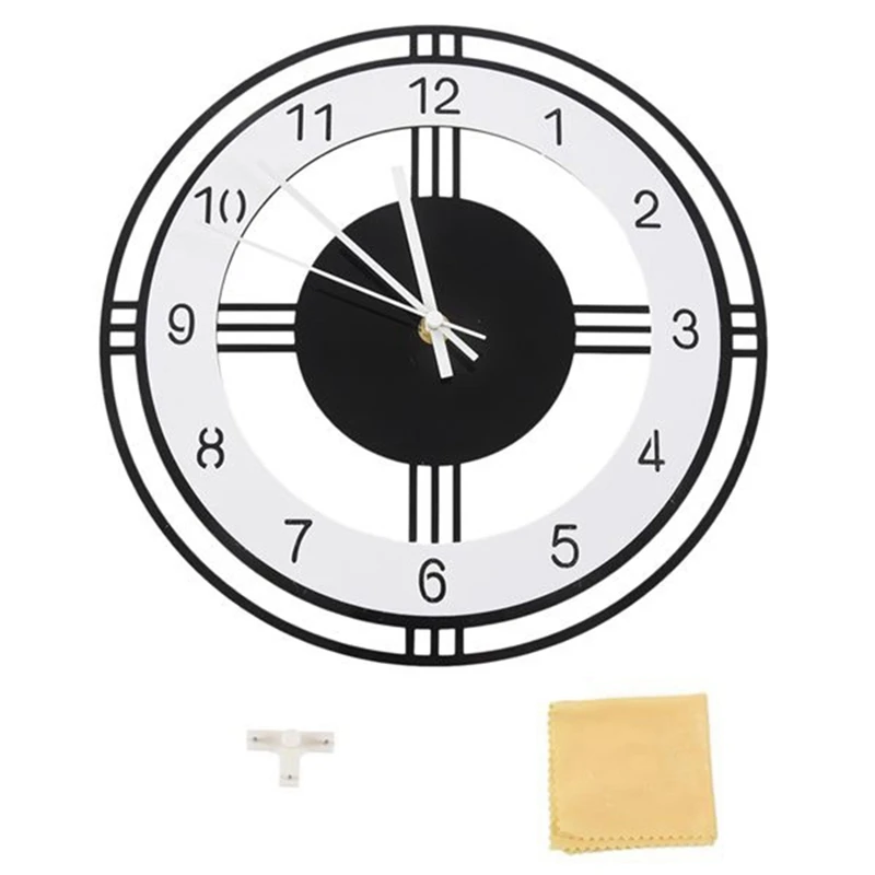 Grande horloge murale silencieuse en acrylique, horloge à quartz à piles, décoration d'intérieur, montre de cuisine, design moderne