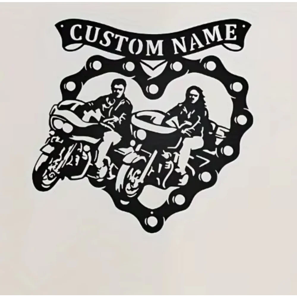 

Exceptionally - Made Custom Motorcycle Couple Wall Art. Matte, Reusable. Ideal for Home Decor.