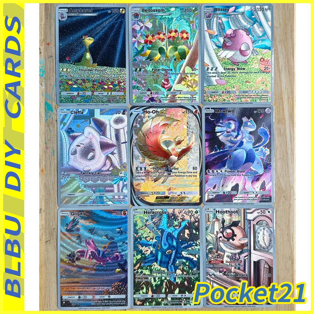Karty kolekcjonerskie BLBU PTCG Pocket20 Espeon EX Umbreon Xatu Gyarados Meowt z tłoczonym wzorem, karty flash, trenerzy, nowe angielskie karty