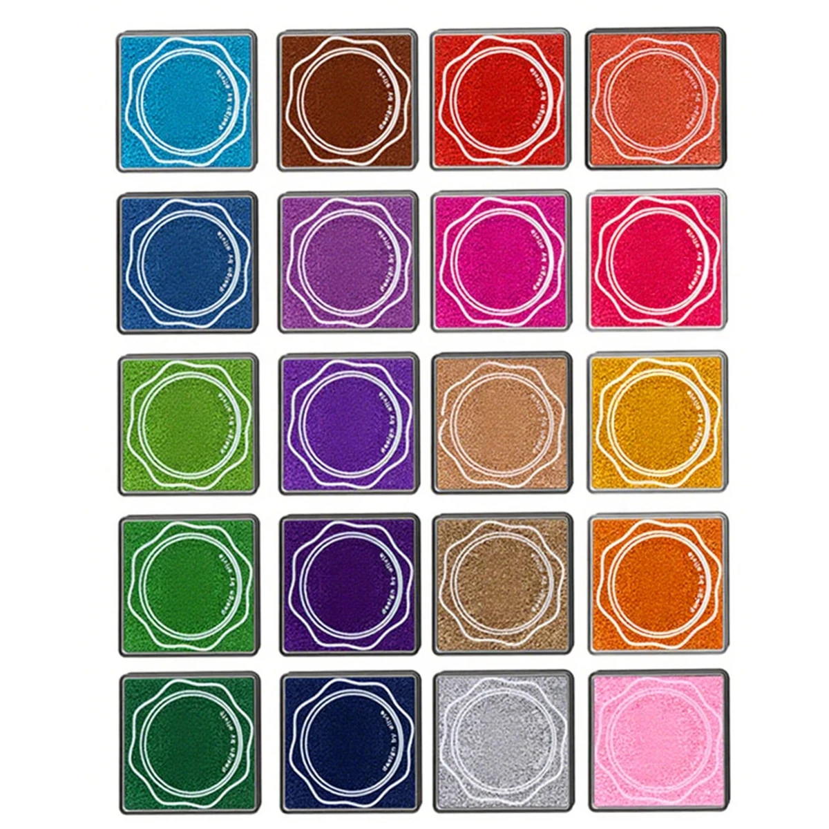 20Pcs Colorful Ink Pads Large Capacity Washable Quick Dry for DIY Craft Scrapbooking Fabric Wood Paper Stamping Projects