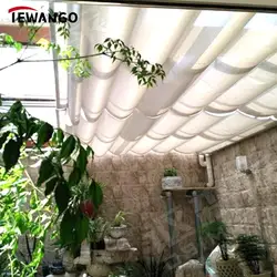 180GSM White HDPE Telescopic Wave Sun Shade Net Garden Courtyard Pavilion Sliding Canopy Breathable Sunshade Net