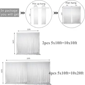 Beyaz ipek ve buzdan yapılmış panel-düğün zemin, kapı perdesi, sahne için bir fotoğraf kabini olay, ziyafet, noel partisi süslemeleri Olay yerine yapılan 12 çekirdekli satışlar-no. 5