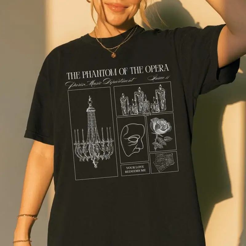Gaston Leroux Phantom Of The Opera Gothic Literature T-Shirt