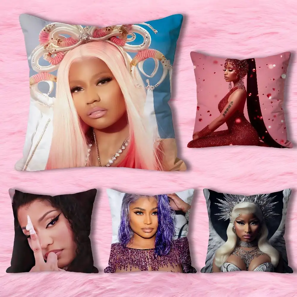 

Rapper N-Nicki M-Minaj Anime Celebrity Merchandise All-Match Printed Pillow Case Sofa Car Office Room Decoration Protector