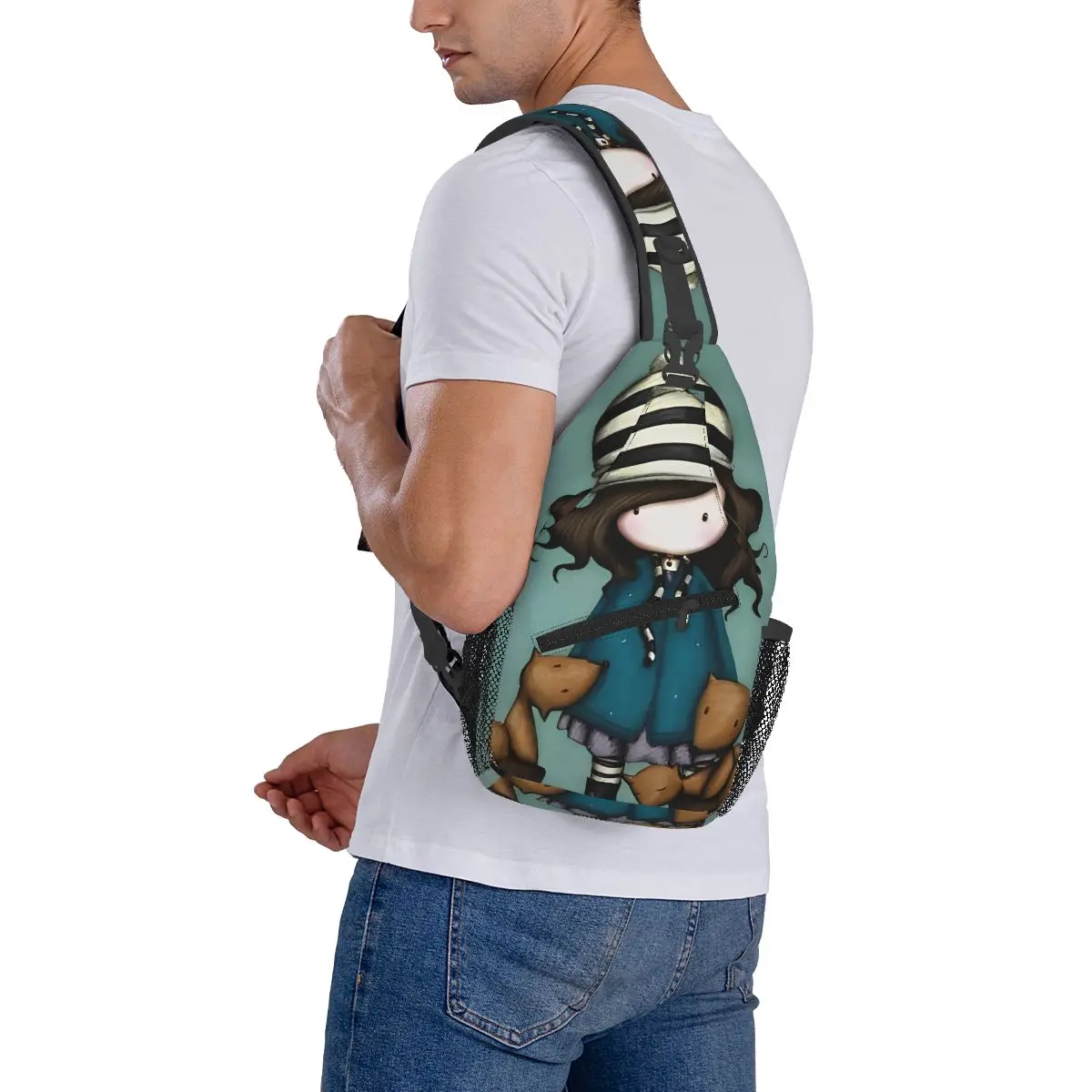 Santoros-gorjuss-Bolsos cruzados para muñecas, bandolera de pecho, mochila de hombro, mochila de día para viajes, senderismo y ciclismo