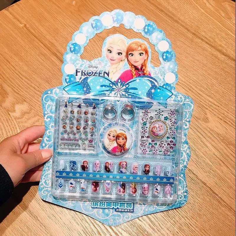 

Disney Elsa Princess Nail Sticker Set Kawaii Waterproof Frozen Girl Nail Art Gift Toy for Kids