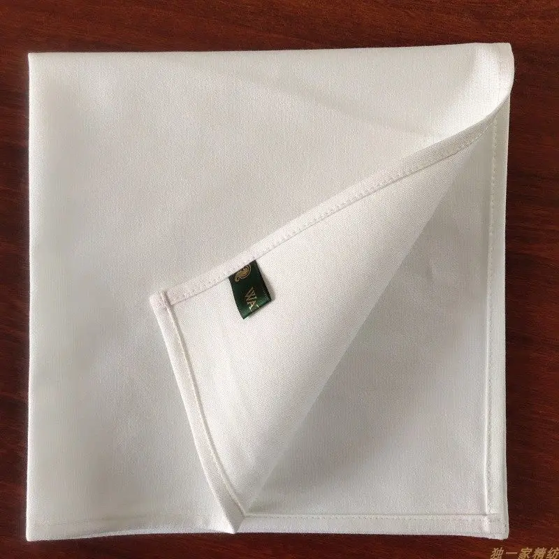 4PCS 100% Cotton Pure Color Elegant Napkin Folded Tea Towel Handkerchief
