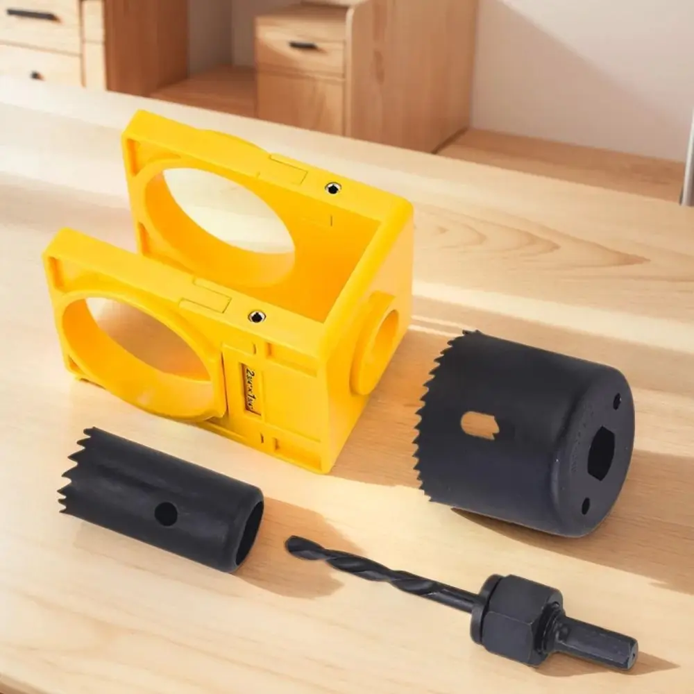 اللكم قفل الباب طقم تثبيت أدوات تحديد المواقع بدقة قفل الباب ثقب المنشار مجموعة البلاستيك الكربون الصلب مثقاب الخشب #2