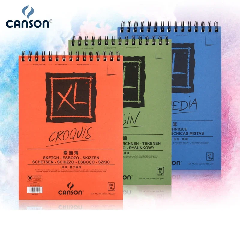 

CANSON XL Drawing Book for Sketching Watercolor Pastel Sketchbooks School Drawing Paper Art Supplies for Artist 90-300g Paper