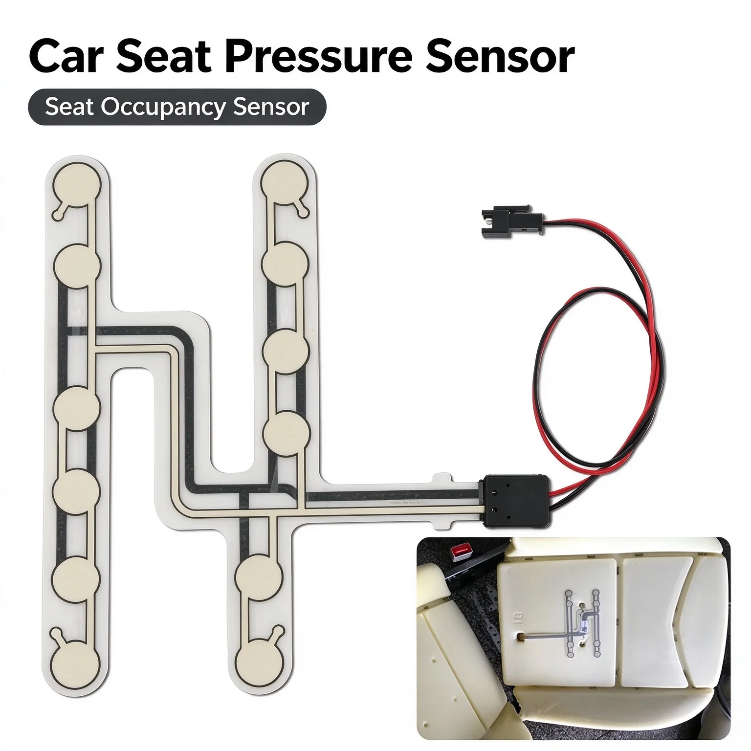 Car Seat Pressure Sensor Universal Safety Belt Warning Reminder Pad Occupied Seated Occupancy Alarm Accessory for Car Truck Bus