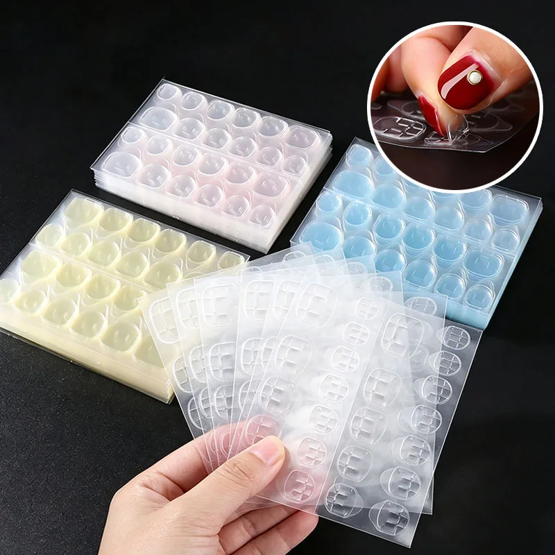 100/300/500pcs Invisible Double Side Nail Jelly Glue Transparent False Nail Art Tape Stickers DIY Manicur Accessories Glue Tools